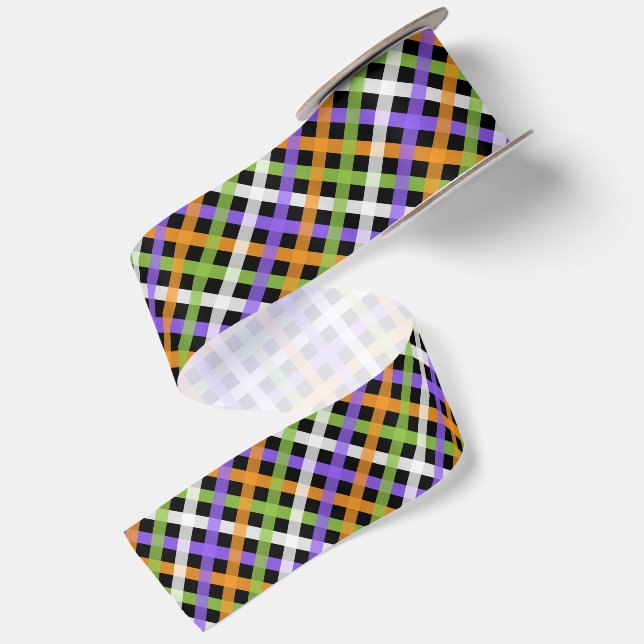 Halloween Gingham 1.2 Satinband (Rückseite)