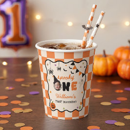 Halloween Gingham Geburtstag Papierbecher