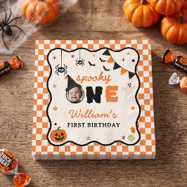 Halloween-Gingham-Geburtstagsservietten Serviette