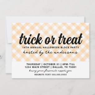 Halloween Gingham Party Einladung
