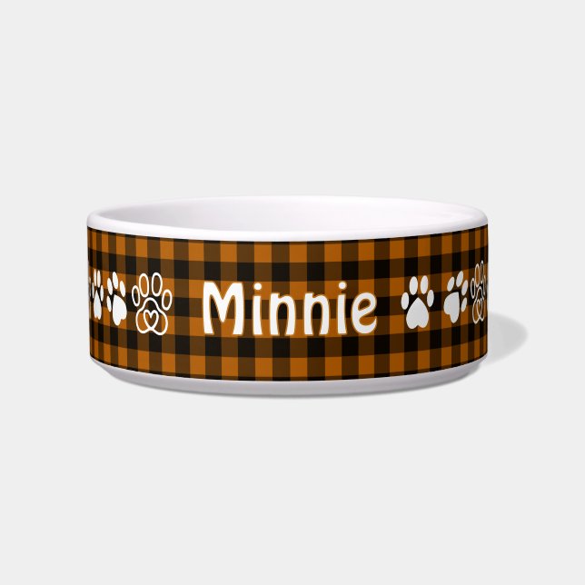 Halloween Gingham Pet Napf (Vorderseite)
