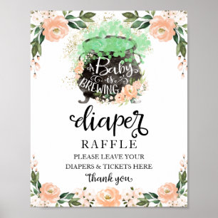 Halloween Girl Baby Duft Windeln Raffle Game Sign Poster