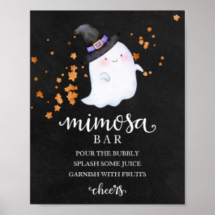 Halloween Girl Babydusche Mimosa Bar Sign Poster