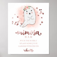 Halloween Girl Babydusche Mimosa Bar Sign