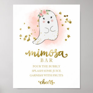 Halloween Girl Babydusche Mimosa Bar Sign Poster