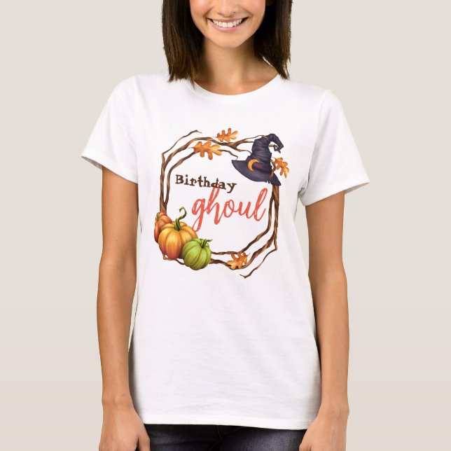 Halloween Girl Fall Tshirt individuell anpassbar (Vorderseite)