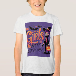 Halloween Girl im T - Shirt der Lila HexenkKostüme