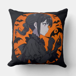 halloween girl Throw Pillow Kissen