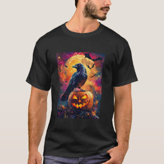 Halloween Girls Design Boys Crow Pumpkin Kids Hall T-Shirt