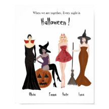 Halloween Girls, Modeskizze, Halbpengeschenk,