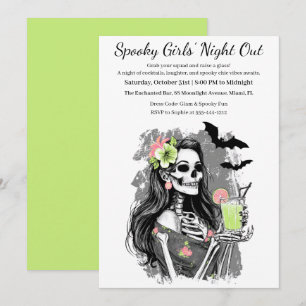 Halloween Girls Night Out   Spooky Cocktail Party Einladung