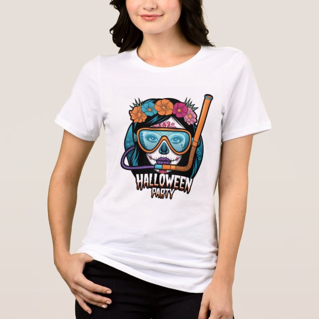 Halloween-Girls-Party Tri-Blend Shirt (Vorderseite)
