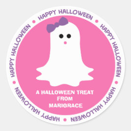 Halloween Girly Ghost Favor Runder Aufkleber