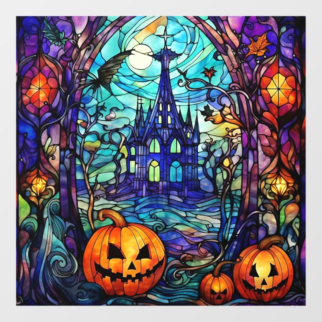Halloween-Glasfenster Fensteraufkleber (Blatt)