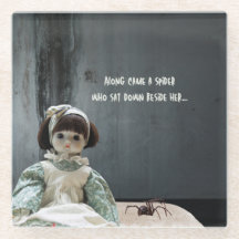 Halloween Glass Untersetzer, Creepy Miss Muffet