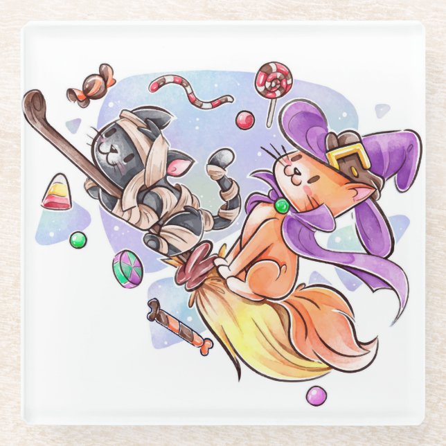 Halloween Glasuntersetzer (Vorderseite)