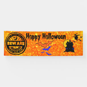 Halloween Glitzer Spuk House Hexenbanner Banner