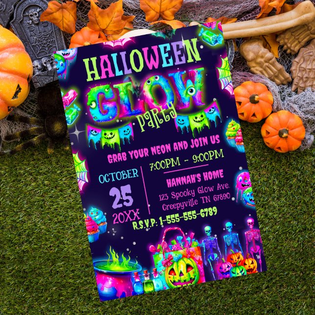 Halloween Glow-Party Einladung (Halloween Glow Party)