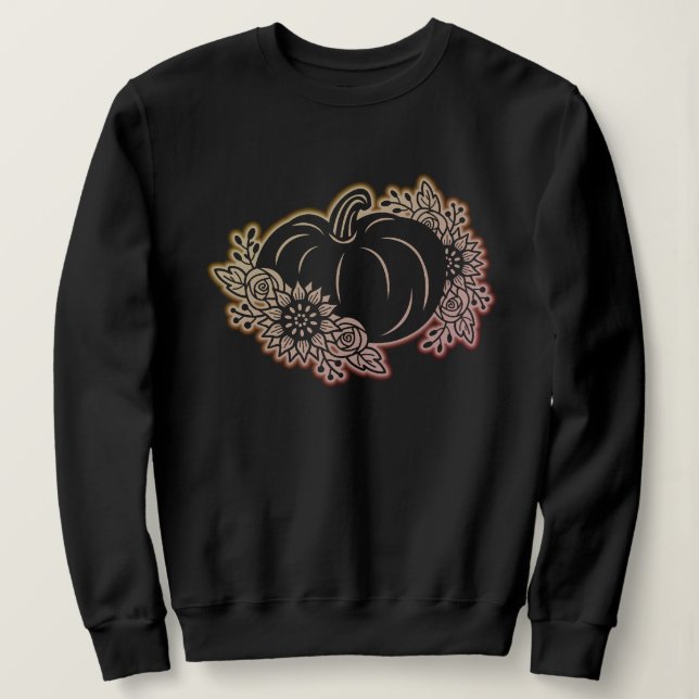 Halloween Glow Pumpkin Sweatshirt Frauen (Design vorne)