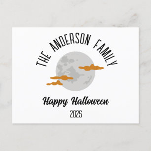 Halloween Glows Full Moon Personalisiert Name Feiertagspostkarte