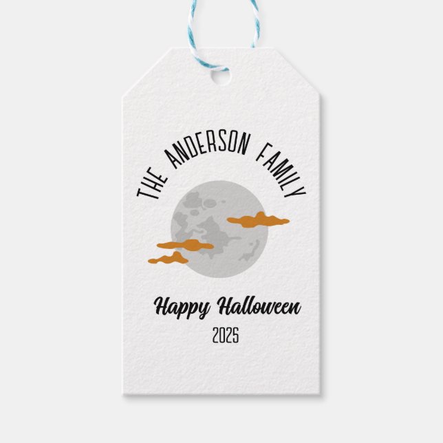 Halloween Glows Full Moon Personalisiert Name Geschenkanhänger (Vorderseite)