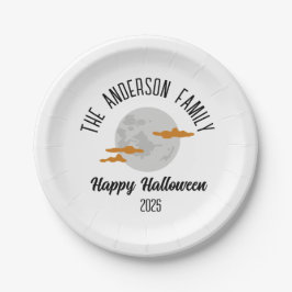 Halloween Glows Full Moon Personalisiert Name Pappteller