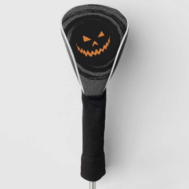 Halloween Glühender Jack O'Lantern in einem schwar Golf Headcover (Vorderseite)
