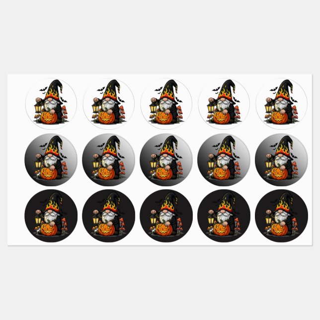 Halloween-Gnom-Etiketten Etiketten (Blatt)