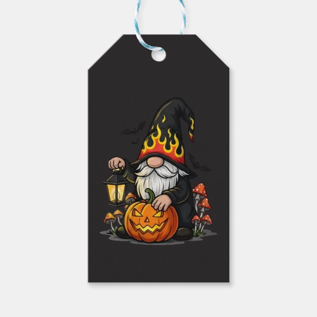Halloween-Gnom-Geschenkanhänger Geschenkanhänger (Vorderseite)