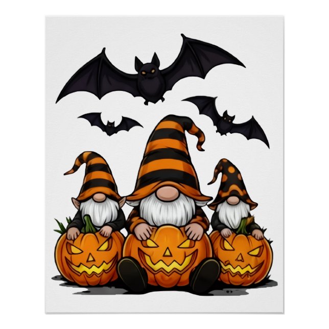 Halloween-Gnom-Glanzposter Poster (Vorderseite)