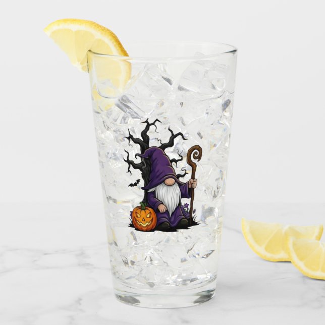 Halloween-Gnom-Glas-Tasse Glas (Vorderseite Ice)