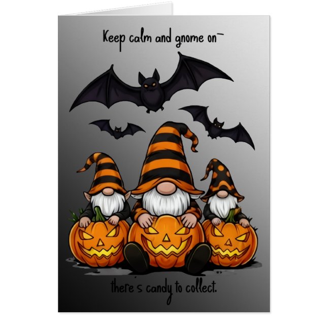 Halloween-Gnom-Grußkarte (Vorne)