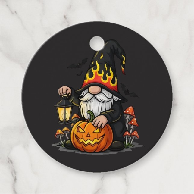 Halloween-Gnom-Gunstbeutel-Tags Geschenkanhänger (Vorderseite)