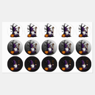 Halloween-Gnom-Labels Etiketten