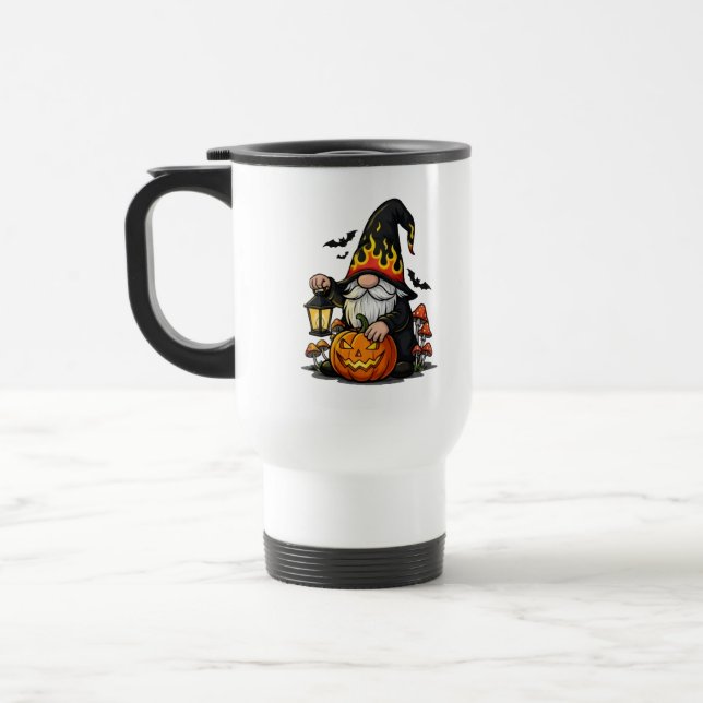 Halloween-Gnom-Reise-/Pendler-Tasse Reisebecher (Links)