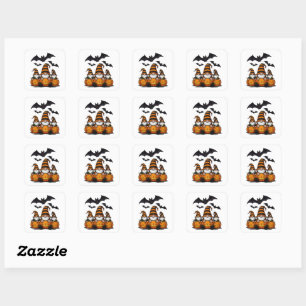 Halloween-Gnom-Sticker Quadratischer Aufkleber
