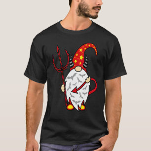 Halloween-Gnom-Teufel mit Dreizack und langem Teuf T-Shirt