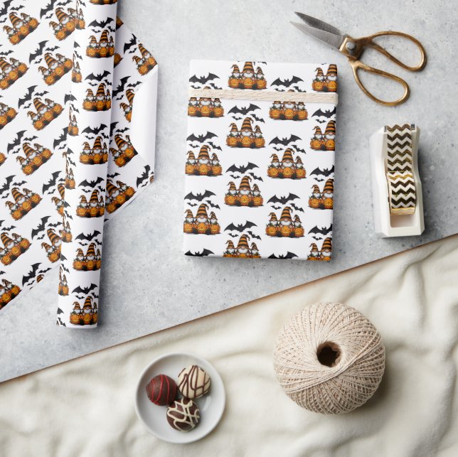 Halloween-Gnom-Wrap-Papier Geschenkpapier (Kunsthandwerk)