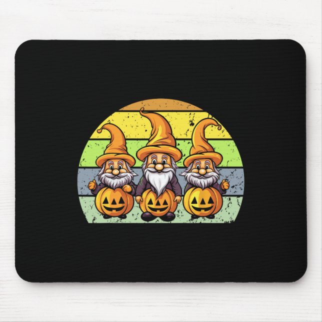 Halloween Gnomas Niedlicher Herbstkürbis Mousepad (Vorne)