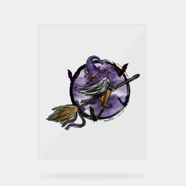 Halloween Gnome Acrylschild (Vorderseite)