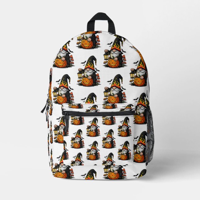 Halloween Gnome Backpack Bedruckter Rucksack (Vorderseite)