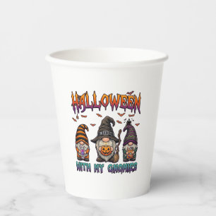 Halloween-Gnome Drei Gnome Hexenhut Kürbis_1 Pappbecher