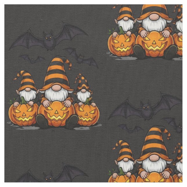 Halloween Gnome Fabric Stoff (Nahaufnahme)