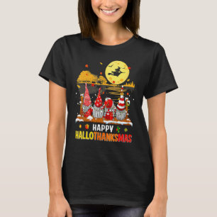 Halloween Gnome Frohes Hallodanksmas Erntedankfest T-Shirt