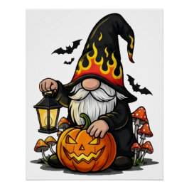 Halloween Gnome Glossy Poster