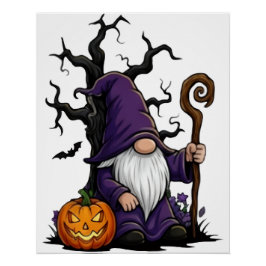 Halloween Gnome Glossy Poster