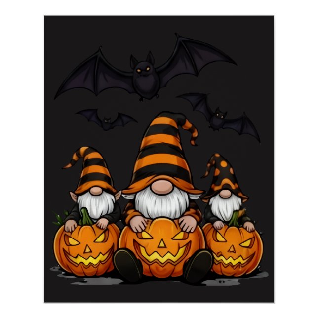 Halloween Gnome Glossy Poster (Vorderseite)