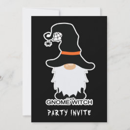 Halloween Gnome Hexenhair Black Hat Einladung