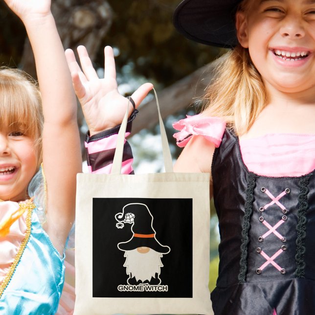Halloween Gnome Hexenhair Black Hat Tasche Ba (Halloween Gnome Witch White Hair Black Hat Tote)