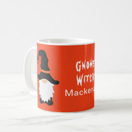 Halloween Gnome Hexenhaube Name hinzufügen Kaffeetasse